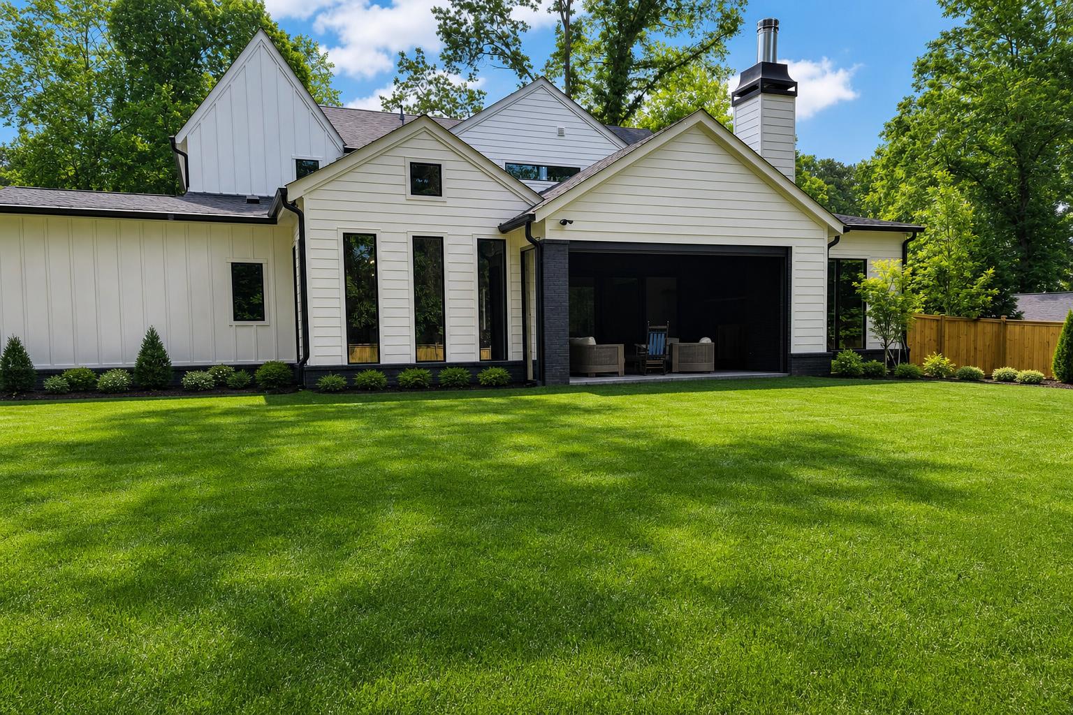 Lush, healthy green lawn kept vibrant by a professional irrigation system